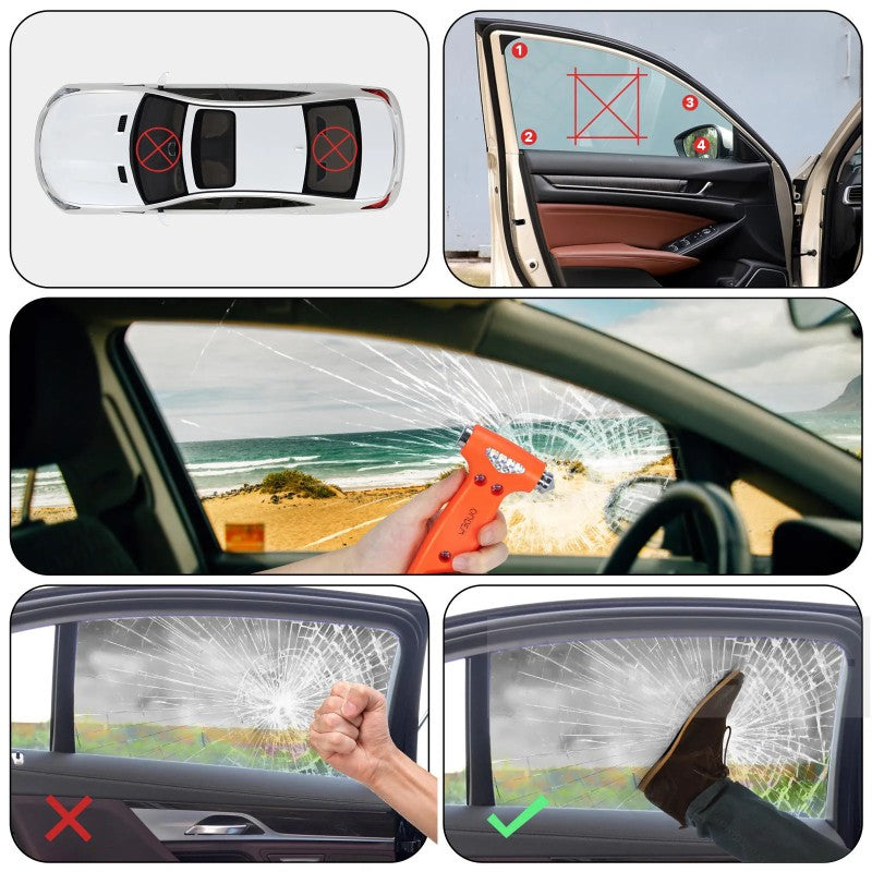 Ciocan de Urgență 2in1 pentru Auto – Sparge Geamuri și Taie Centura de Siguranță – Portocaliu 🔧 BESTSELLS