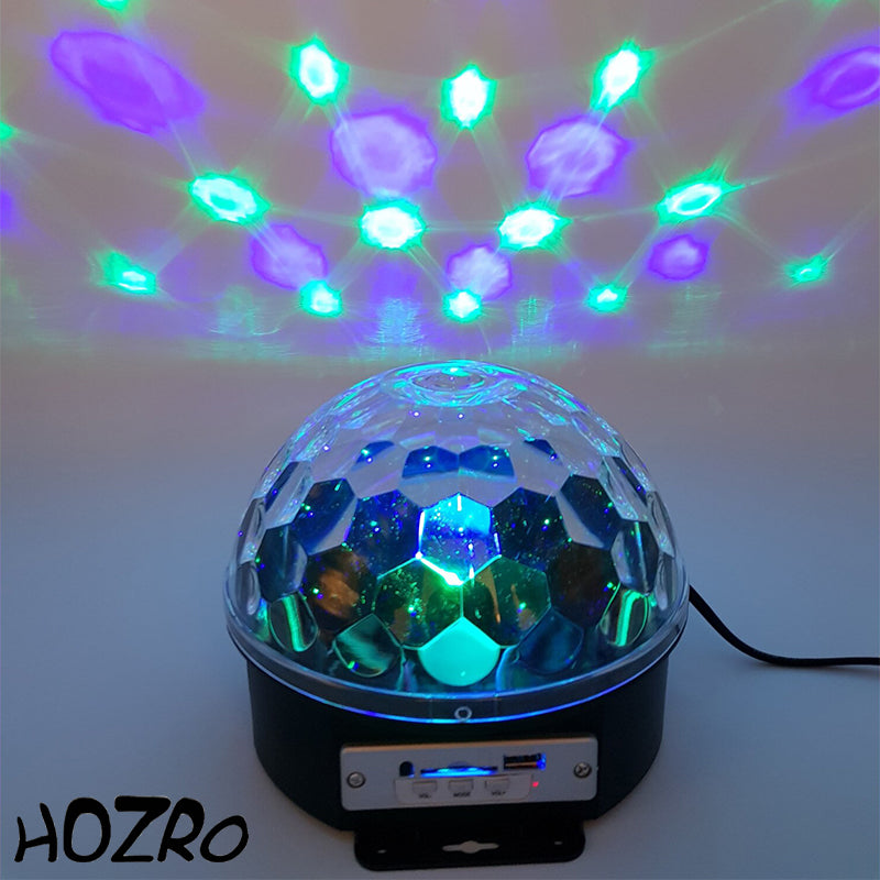 Glob Disco Cu Joc Rotativ De Lumini , Bluetooth , LED RGB , Difuzor , USB, Card, Redare Muzica , Telecomanda , Putere 20W HOZRO