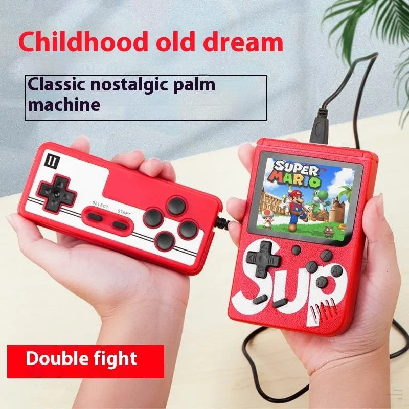 Mini consola retro portabila, 400 de jocuri diferite, 2 Jucatori, baterie reincarcabila, Rosu BESTSELLS
