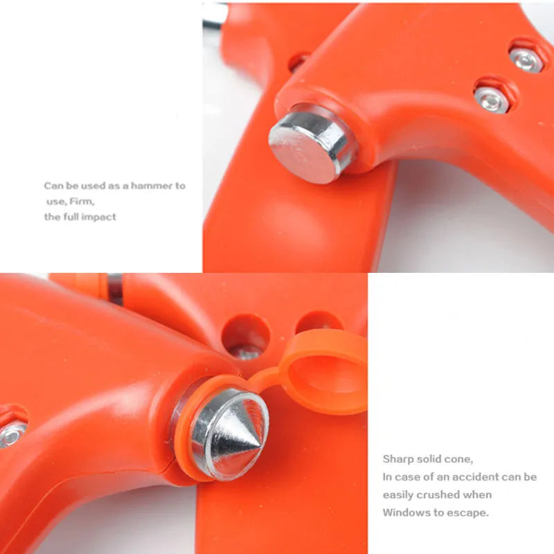 Ciocan de Urgență 2in1 pentru Auto – Sparge Geamuri și Taie Centura de Siguranță – Portocaliu 🔧 BESTSELLS
