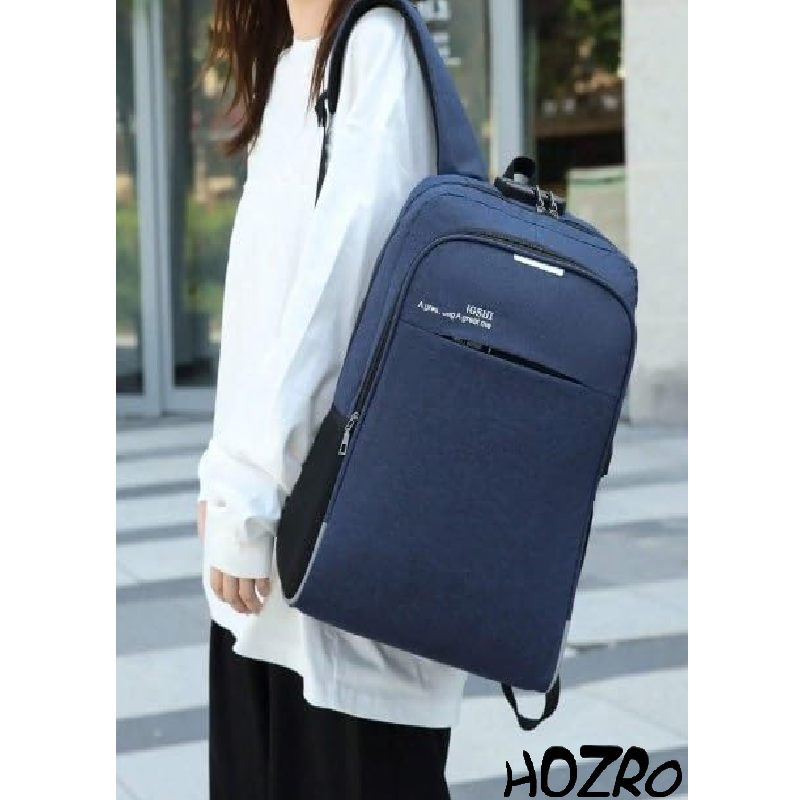Rucsac Multifuncțional HOZRO pentru Laptop 14", cu Port USB, Compartiment Protejat, Poliester Durabil HOZRO