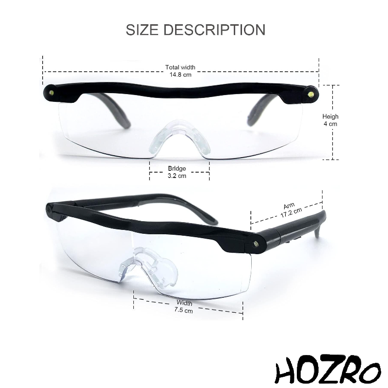 Ochelari HOZRO, de Citit cu Iluminare LED si Marire de 160%, Reincarcabili – Ideali pentru Citit la Detaliu HOZRO