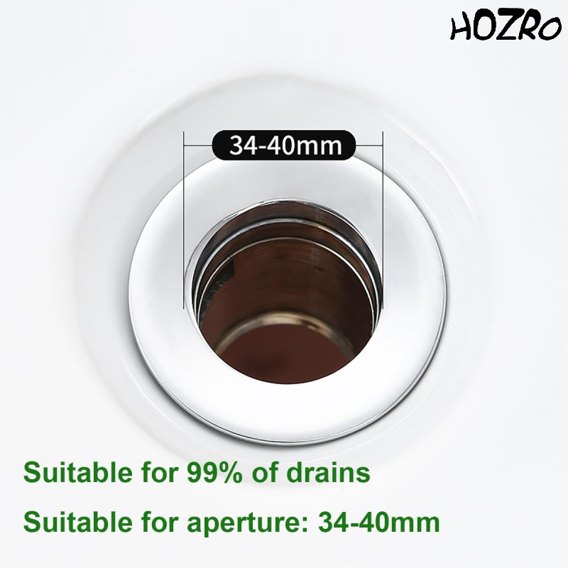 Ventil Universal HOZRO, pentru Chiuvetă – Dop de Scurgere cu Sistem de Blocare cu Arc, Tip Push Pop-Up, din Oțel Inoxidabil, Compatibil cu Chiuvete de Baie și Bucătărie, Rezistent la Coroziune și Ușor de Instalat HOZRO