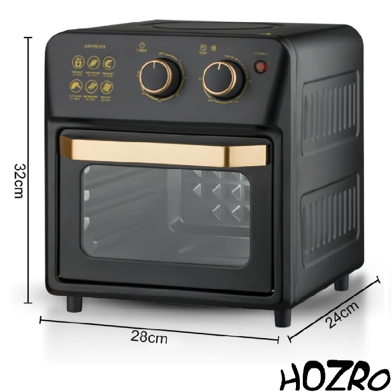 Air Fryer HOZRO, Model DS-18 – 12L, Friteuză cu Aer Cald, Gătit Sănătos și Rapid, Cuptoare Multifuncțional fără Ulei HOZRO