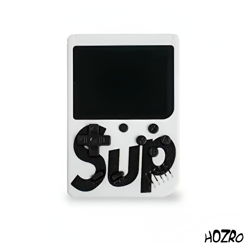 Consolă Retro HOZRO, Portabilă SUP 400 în 1 – Game Box cu Ecran și Controller, Ieșire TV, Card 8GB, Jocuri Clasice Mario, Contra, Turtles și Alte 400 de Jocuri, Culoare Albă HOZRO