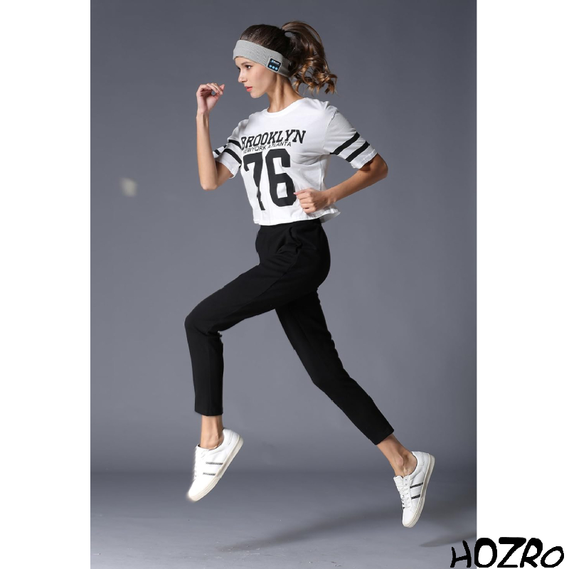 Bentiță Bluetooth HOZRO, cu Căști Wireless și Microfon – Accesoriu 2 în 1, Gri, Moale și Confortabil, Ideal pentru Somn, Sport, Meditație, Jogging, Relaxare sau Călătorii, Compatibilă cu iOS și Android HOZRO