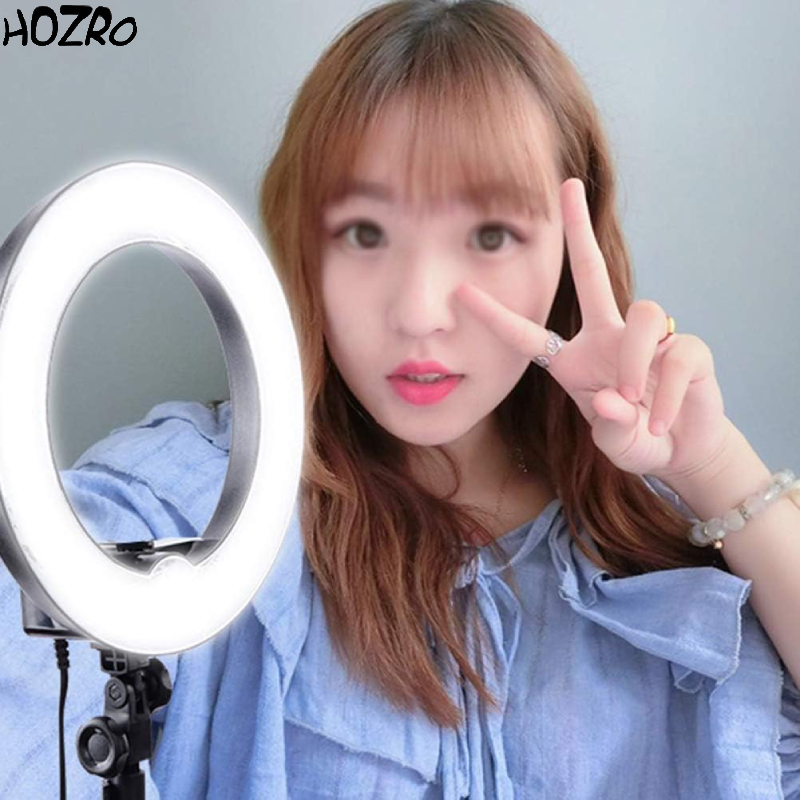 Lampa circulara Ring Light HOZRO, diametru 25.4 cm/ 10'' – Iluminare Versatilă în 3 Trepte, Ideală pentru Foto și Video HOZRO
