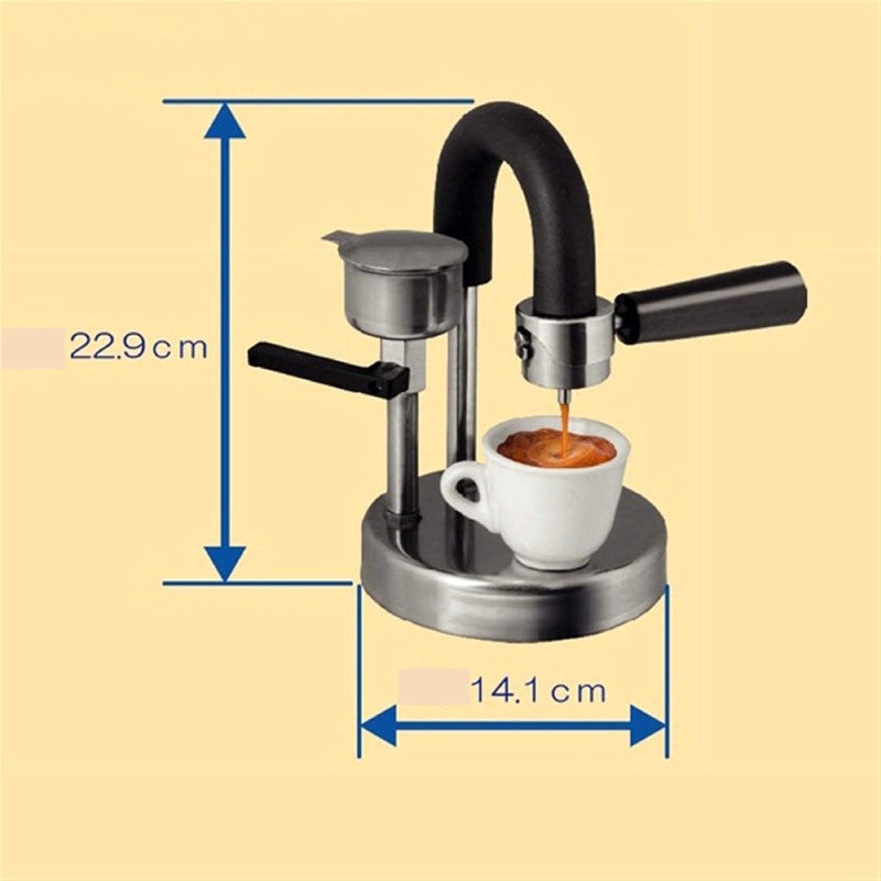 Aparat Portabil KAMIRA, Solutia inteligenta pentru un espresso autentic italian direct de pe aragaz, din Inox, Ideal pentru Acasa, Birou, Calatorii, Camping sau Picnic, Tip Espresso Manual kamira