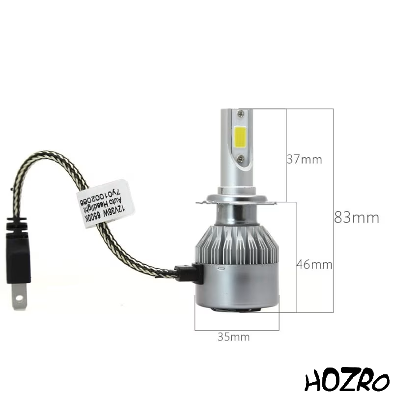 💡 Set 2 LED-uri Auto HOZRO, C6 H7 – 36W, 3800 Lumeni, 6500K | Iluminare Puternică, Tehnologie COB, 12–24V, Lumină Albă Rece HOZRO