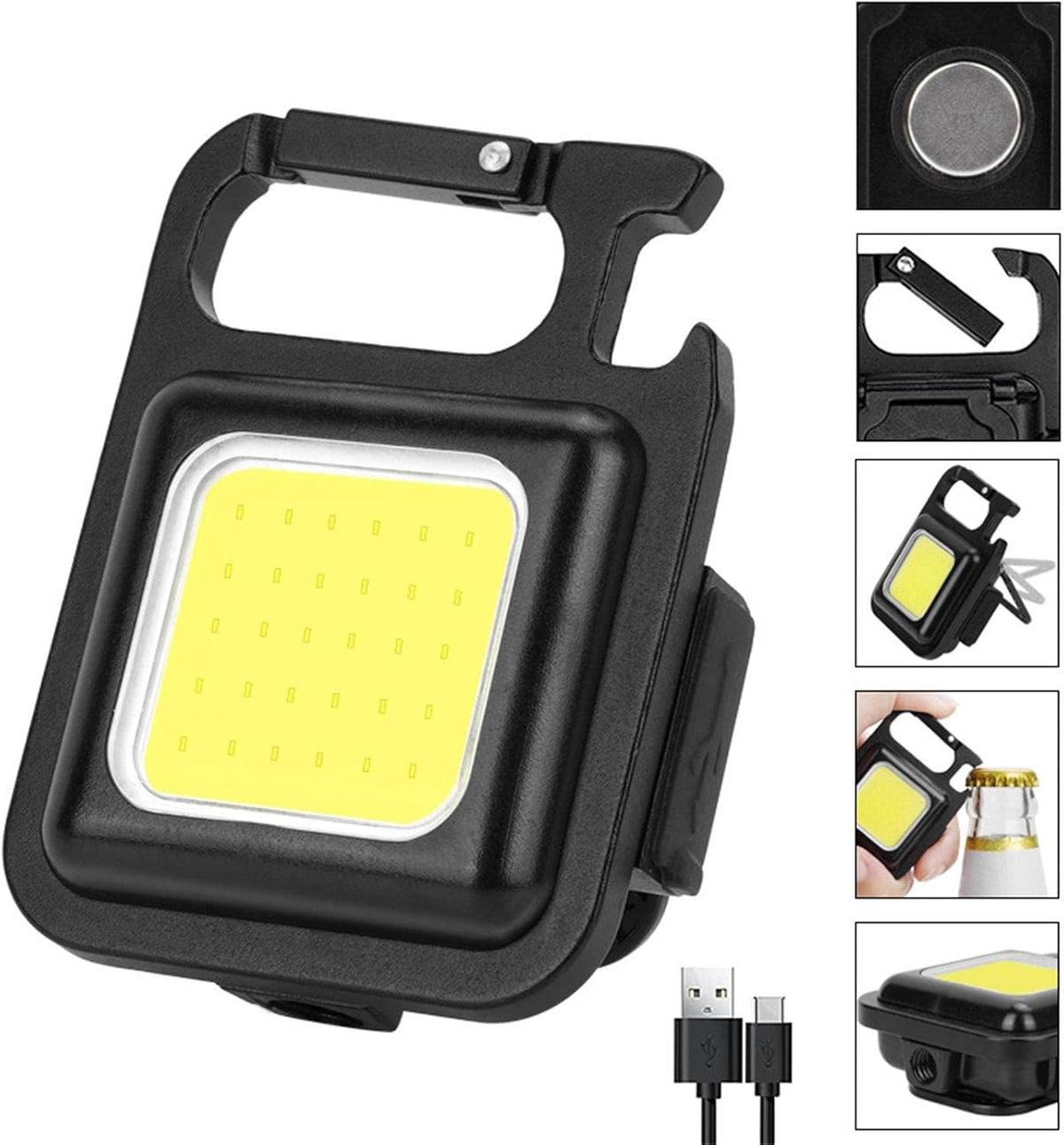 Pachet 1+1 GRATIS Mini lanterna HOZRO, Led tip breloc, Waterproof, Prindere magnetica BESTSELLS