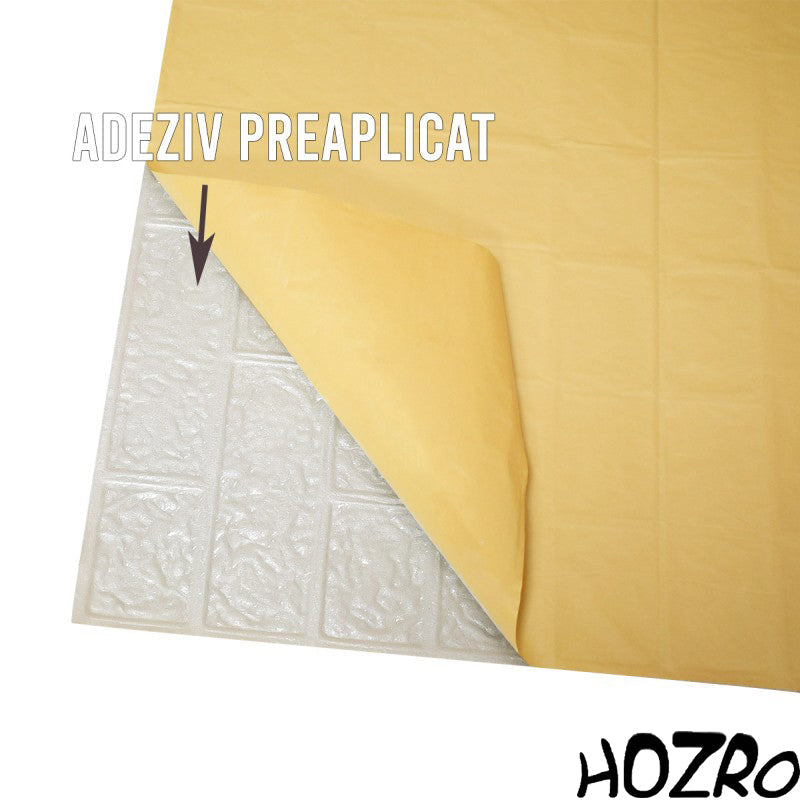 Tapet 3D autoadeziv, Model imitatie caramida, design modern, foarte usor de montat, Alb-147 HOZRO