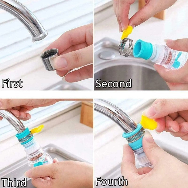 Filtru de apa pentru robinet, rotativ 360°, anti-crapare, compatibil doar cu robinete rotunde BESTSELLS