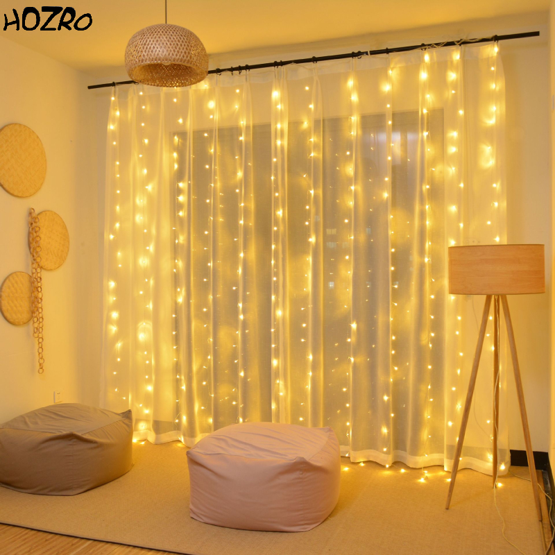 ⭐Perdea Luminoasă LED HOZRO, Ghirlandă Decorativă pentru Interior și Exterior, Iluminare Festivă pentru Crăciun, Petreceri și Evenimente Speciale⭐ HOZRO