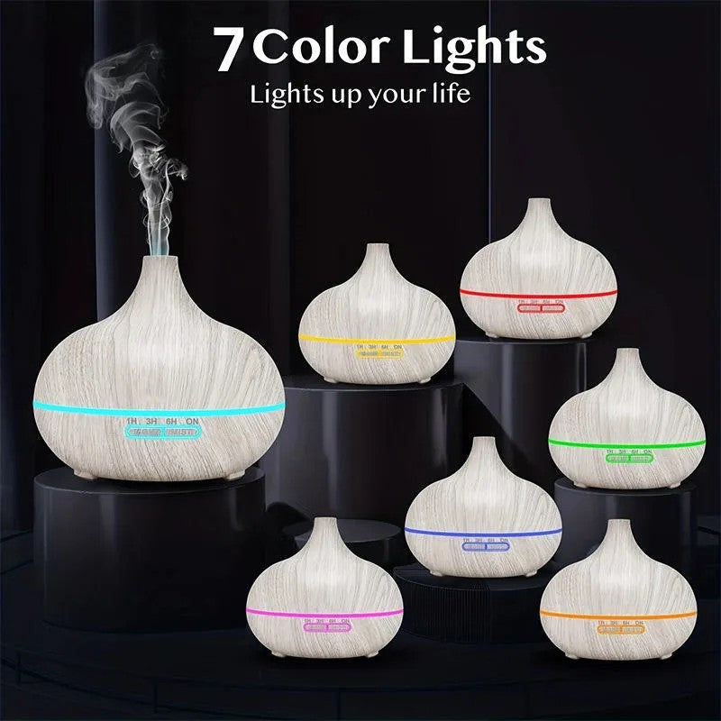 🌬️ Difuzor de Aromaterapie – 7 Culori LED, 2 Moduri de Lumină, 200ml, Silentios, Umidificator, Relaxare Totală BESTSELLS