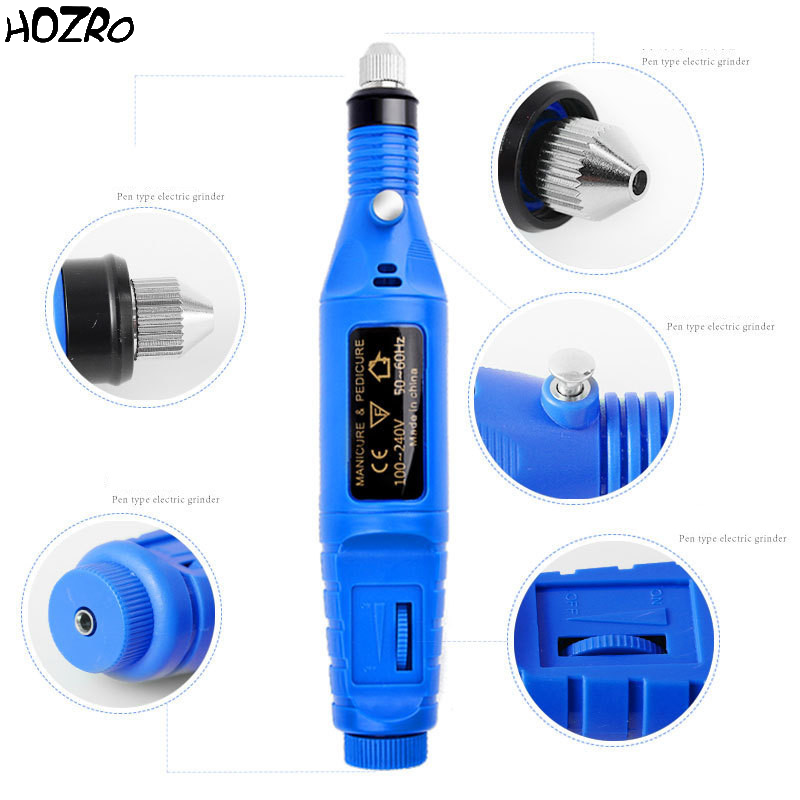 Freză Electrică HOZRO, pentru Unghii – Set Profesional Manichiură și Pedichiură, Viteză Reglabilă HOZRO