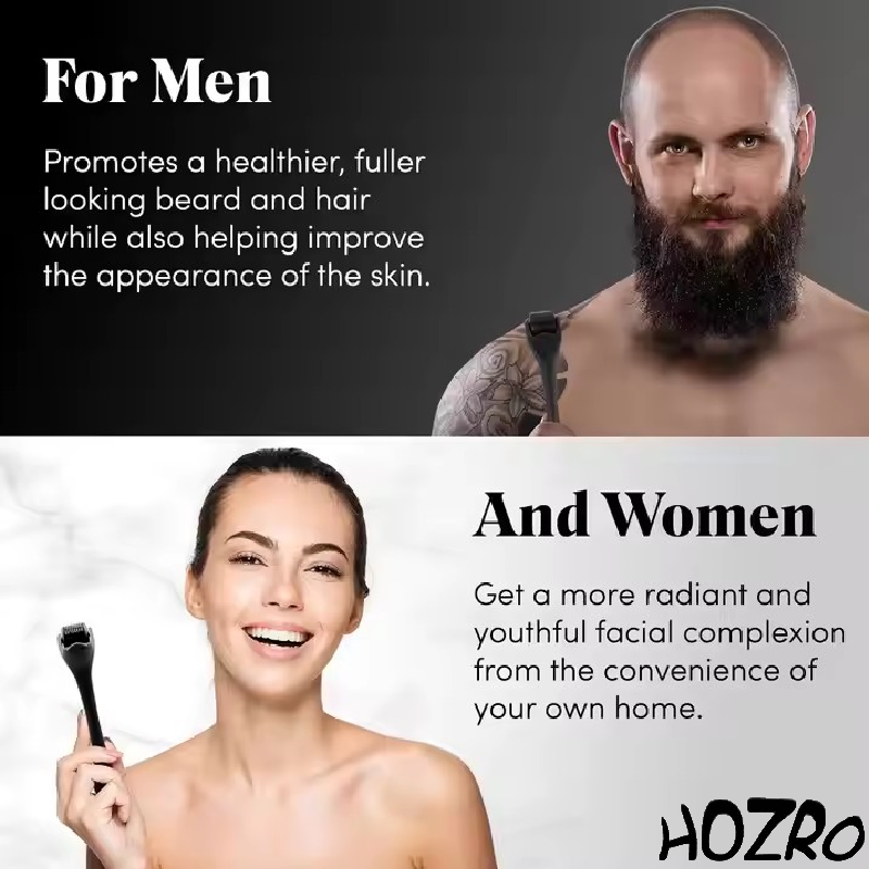 Dermaroller profesional HOZRO, 0.5 mm pentru îngrijirea tenului, stimularea colagenului și regenerarea pielii, tratament anti-acnee și reducerea ridurilor HOZRO