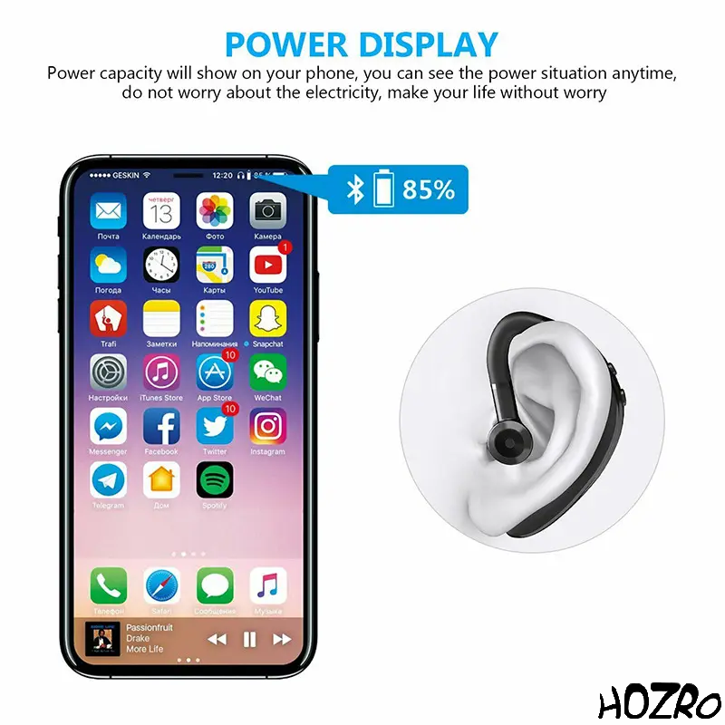 Căști Wireless HOZRO, Model S-109 – Sunet Clar și Bass Puternic, Confort Ergonomic, Microfon Încorporat și Compatibilitate Universală cu Smartphone, Tabletă și Laptop HOZRO