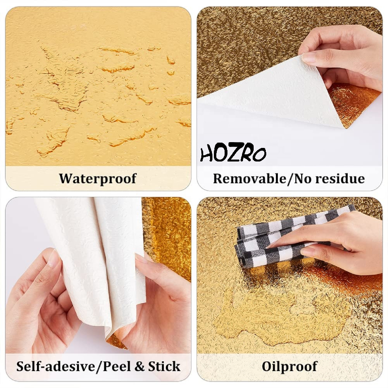 Autocolant Folie Auriu HOZRO, Decor Autoadeziv, Rezistent și Ușor de Aplicat, Ideal pentru Mobilă, Pereți sau Proiecte DIY HOZRO