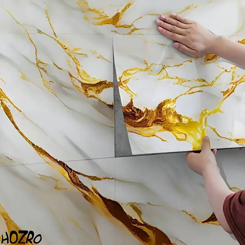 Tapet imitatie Marmura decorativa, autoadezive, model abstract, 60x60 cm, 250-23 HOZRO