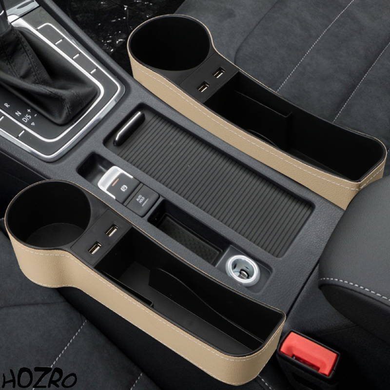 Organizator AutoHOZRO, cu Suport Pahare și Port USB – Accesoriu Multifuncțional pentru Mașină HOZRO