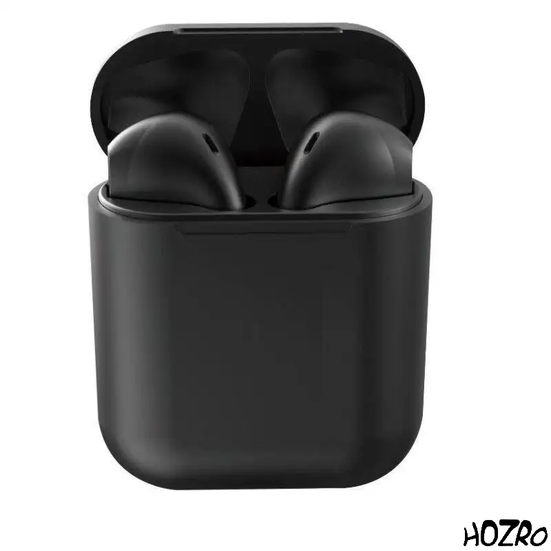 Căști wireless HOZRO, i12 TWS negre, design ergonomic, conexiune Bluetooth stabilă, microfon integrat, autonomie extinsă și sunet clar, ideale pentru muzică, apeluri și sport HOZRO