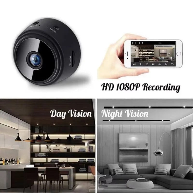 Mini Cameră de Supraveghere WiFi – 1080p Full HD, Night Vision, Senzor de Mișcare BESTSELLS