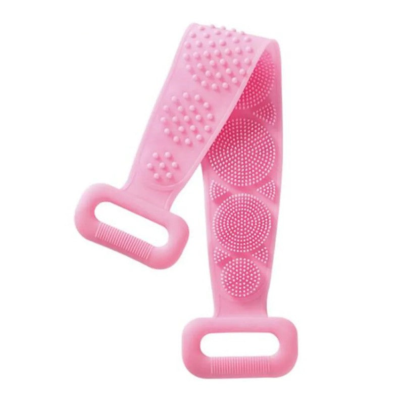 💆♀️ Bandă de masaj și curățare corporală cu 2 fețe – Silicon de calitate, Roz🌸 BESTSELLS