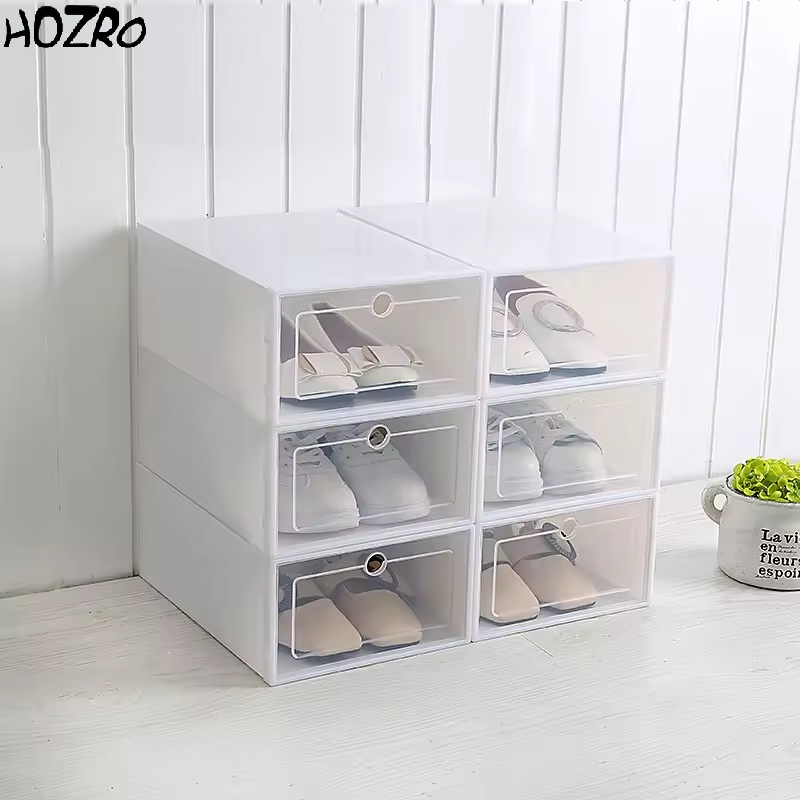 Organizator Pantofi Modular HOZRO, Dimensiune 14x23x33 cm – Cutie Transparentă, Rezistentă și Stivuibilă, Soluție Practică pentru Dressing și Spații de Depozitare HOZRO