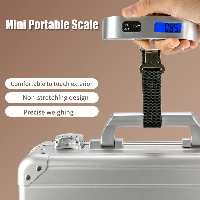 ⚖️ Cântar Electronic pentru Bagaje – 50 kg, LCD, Carcasă ABS, Argintiu BESTSELLS