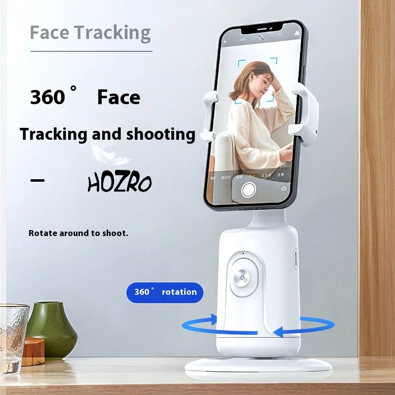 Suport Telefon Inteligent HOZRO, cu Rotire 360°, Urmărire Automată a Feței prin AI, Stabilizare Vlogging & Live Video – Ideal pentru TikTok, YouTube, Conferințe și Streaming HOZRO