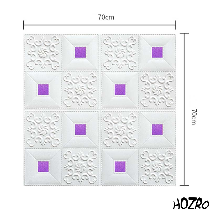 Tapet 3D autoadeziv, Model pentru Tavan/Perete, design modern, foarte usor de montat, Alb/Mov HOZRO