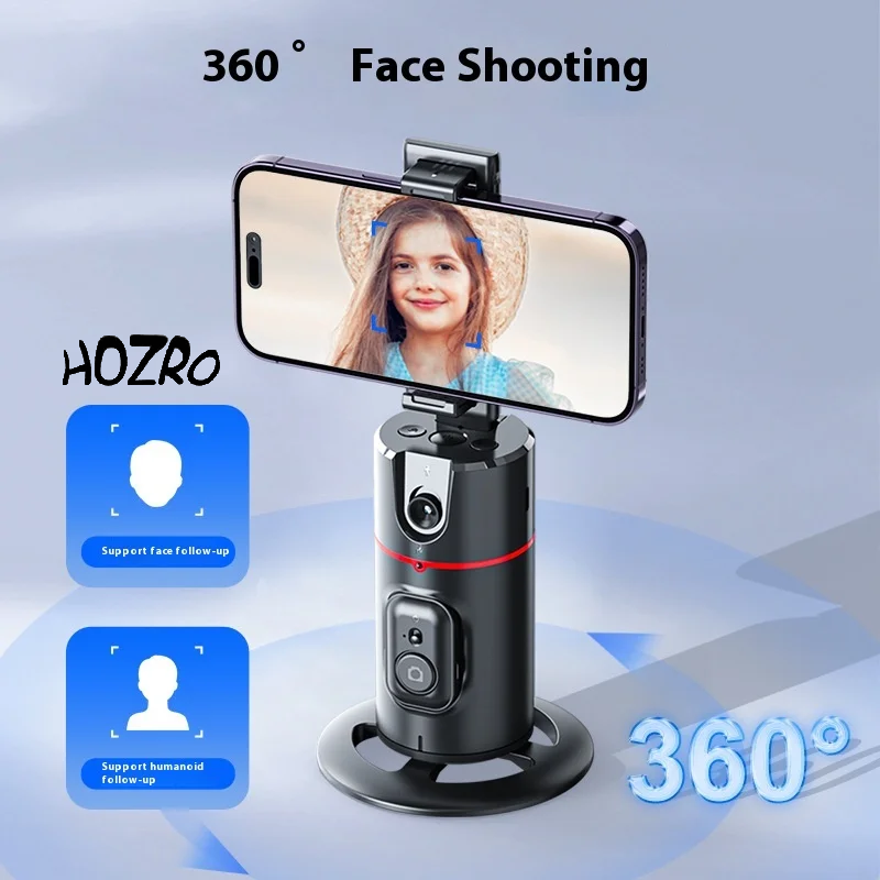 Suport Telefon Inteligent HOZRO, cu Rotire 360°, Urmărire Automată a Feței prin AI, Stabilizare Vlogging & Live Video – Ideal pentru TikTok, YouTube, Conferințe și Streaming HOZRO