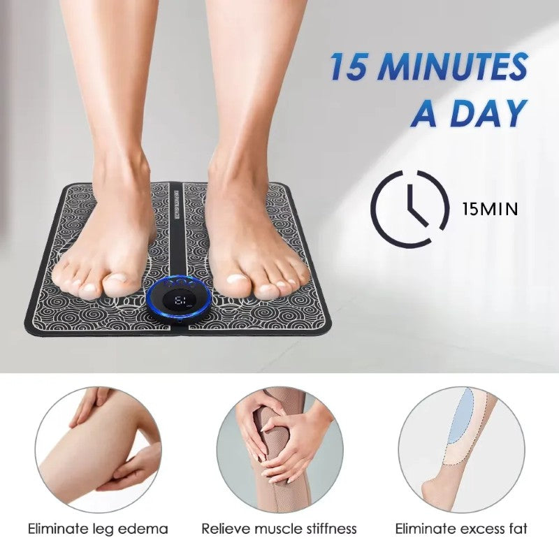 Covoras pentru masaj pentru picioare, EMS, 9 niveluri de intensitate, Negru BESTSELLS