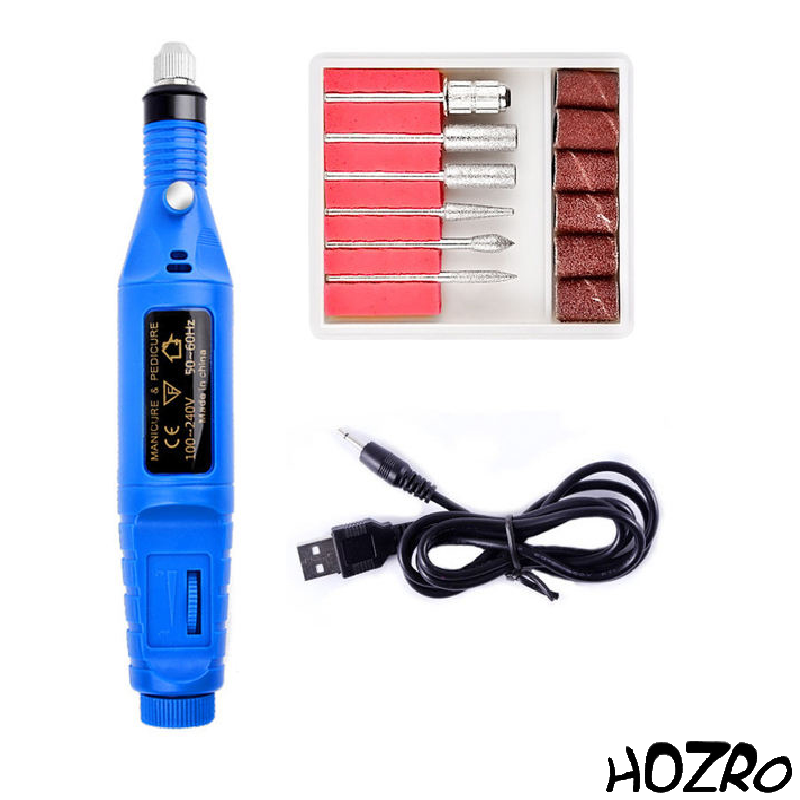 Freză Electrică HOZRO, pentru Unghii – Set Profesional Manichiură și Pedichiură, Viteză Reglabilă HOZRO