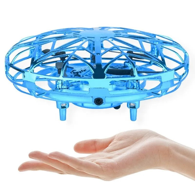 Mini dronă UFO BLUE cu lumină LED și control prin gesturi – Distracție și tehnologie în palmă BESTSELLS