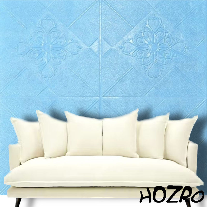 Tapet 3D autoadeziv HOZRO, Model imitatie caramida, design modern, foarte usor de montat, Albastru HOZRO