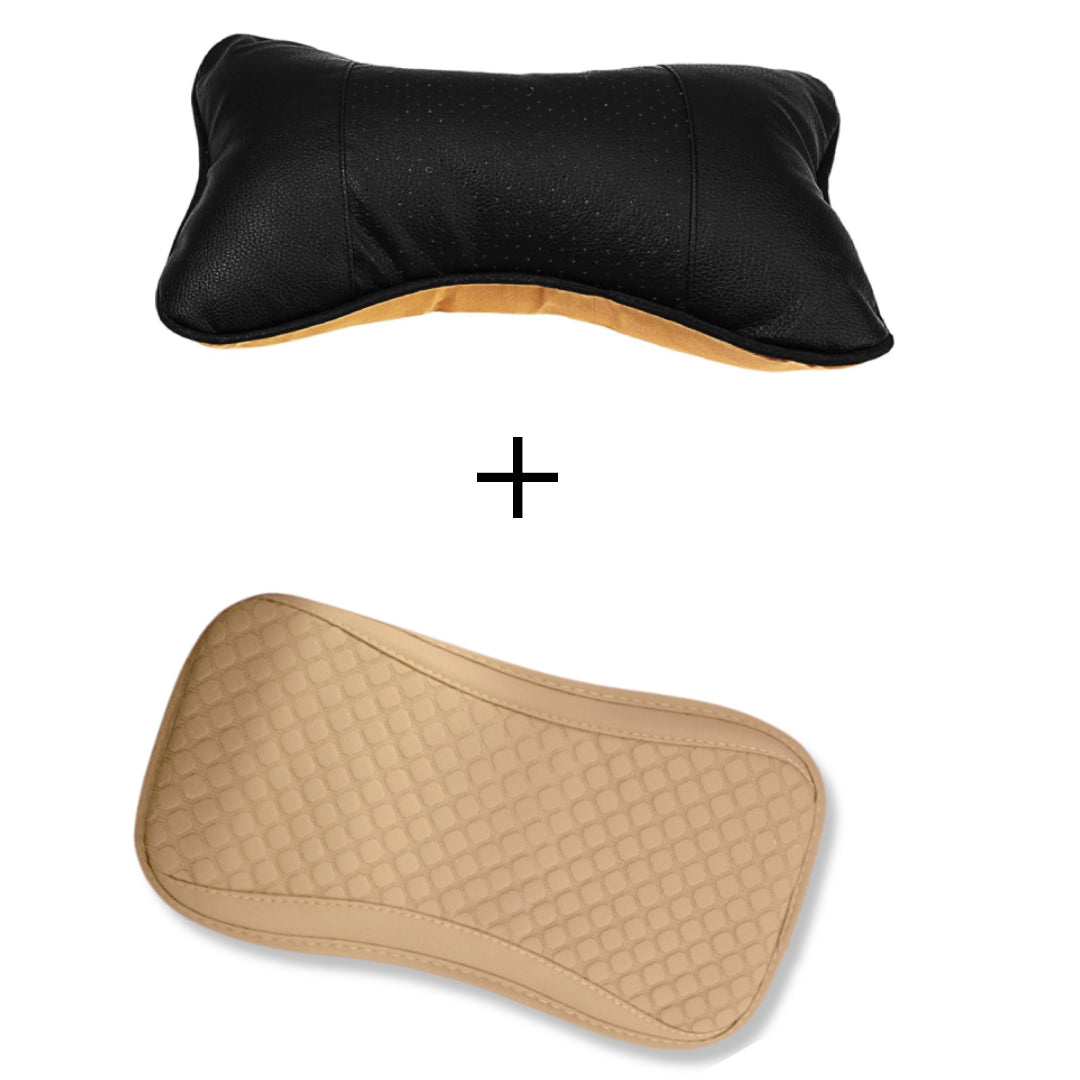 Set Perna Tetieră și Cotieră Auto HOZRO, Suport Ergonomic pentru Gât și Braț, Confort Sporit la Condus și Călătorii, Design Elegant și Material Durabil HOZRO