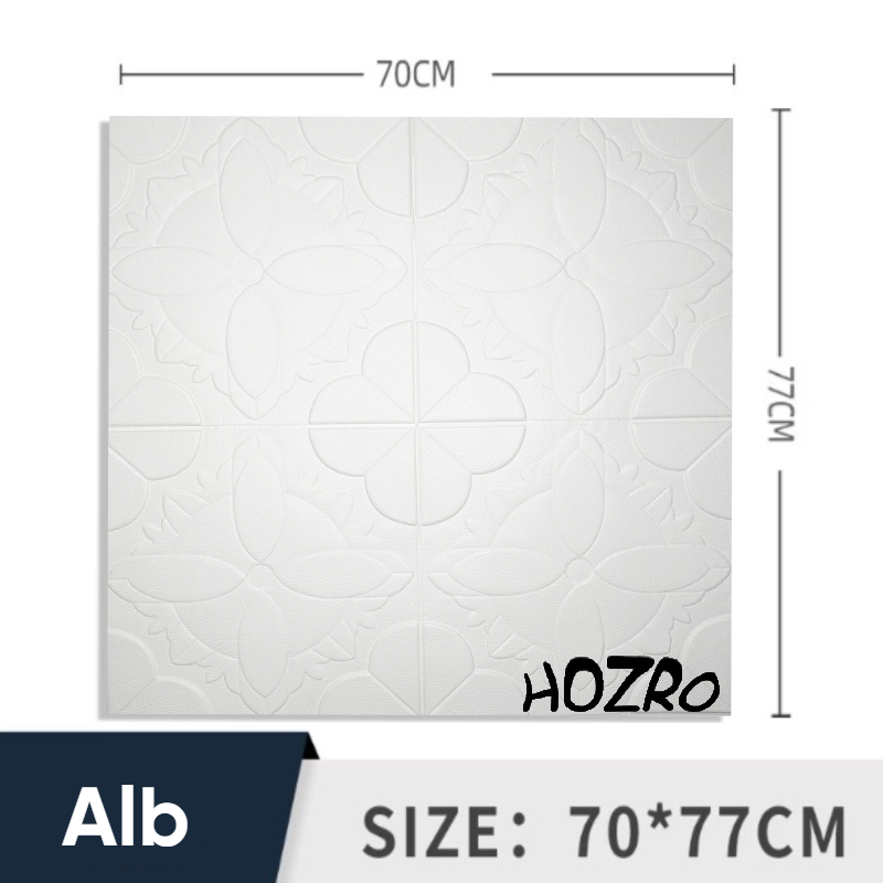 Tapet 3D autoadeziv, Model imitatie caramida, design modern, foarte usor de montat, Alb-147 HOZRO