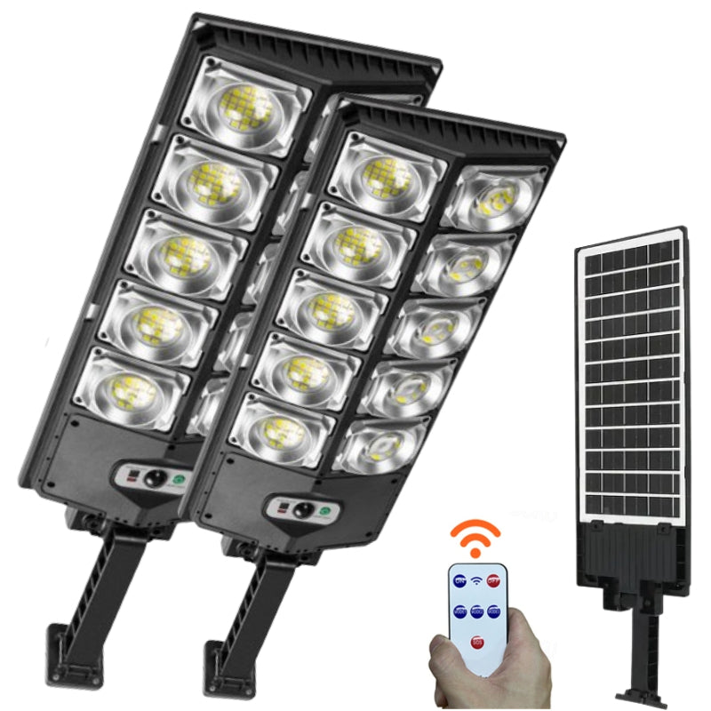 Lampă Stradală Solară HOZRO, 1000W, cu Protecție IP65, Unghi de Rotire 180°, Baterie 4500 mAh, Realizată din Material ABS Durabil, Culoare Neagră – Iluminat Puternic și Eficient Energetic pentru Exterior HOZRO