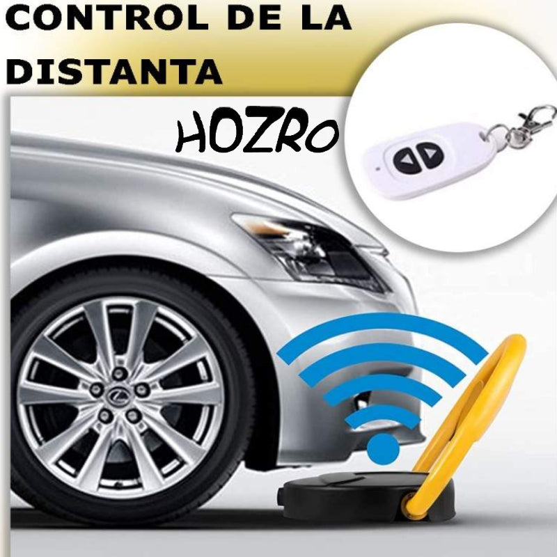Blocator de Parcare Automat HOZRO, cu Încărcare Solară – Barieră Rabatabilă cu Funcție Anti-Furt, Alarmă Integrată, Control prin Telecomandă și Cheie, Design Robust Negru/Galben pentru Protecția și Siguranța Locului de Parcare HOZRO
