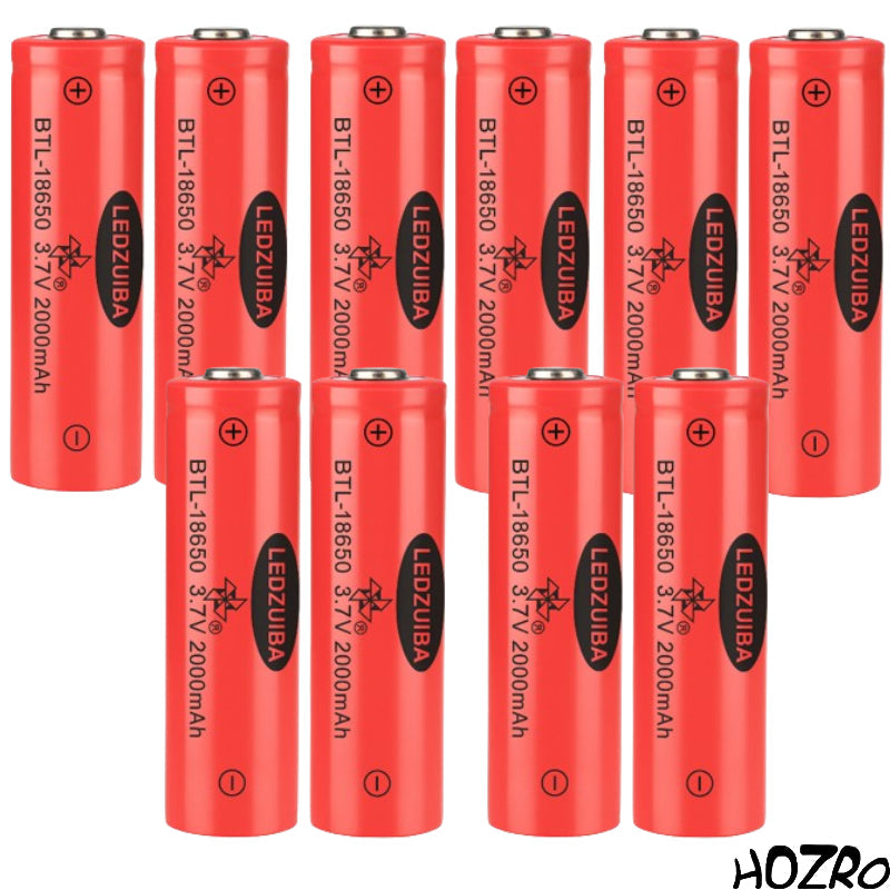 Set Acumulatori Reîncărcabili HOZRO, 3.7V – 2000mAh, Performanță Stabilă și Durată Lungă de Viață, Ideali pentru Lanterne, Dispozitive Electronice, Jucării și Echipamente Portabile HOZRO