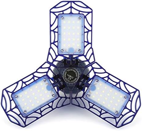 Lampa LED cu 3 brate mobile, HOZRO, putere 30W, 36 LED-uri, Bec Iluminare pentru interior Garaj/Depozit/Atelier, 3 aripi Pliabile, flux luminos 3000lm, lumina alba rece 6500K