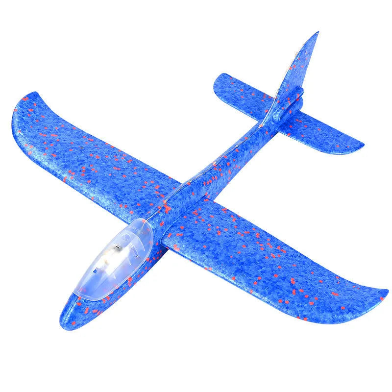Avion planor cu lumini LED – Albastru, 49 cm, cu baterii incluse BESTSELLS