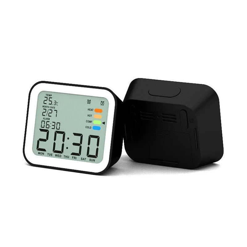 Ceas digital cu setare alarma LCD, cu Snooze Mode pentru alarma, temperatura ambientala, Iluminare de fundal BESTSELLS