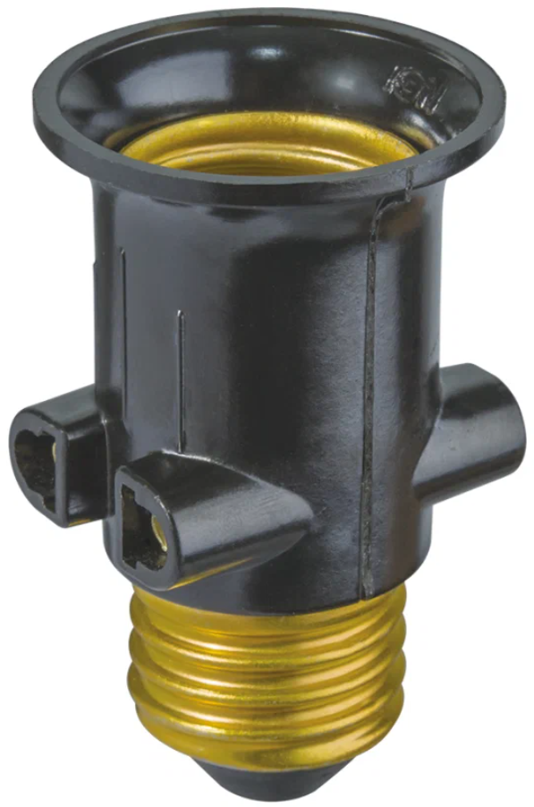 Adaptor dulie E27 la E27 cu priză dublă pentru ștechere plate, Navigator NLA-E27-S-E27 71695 Navigator