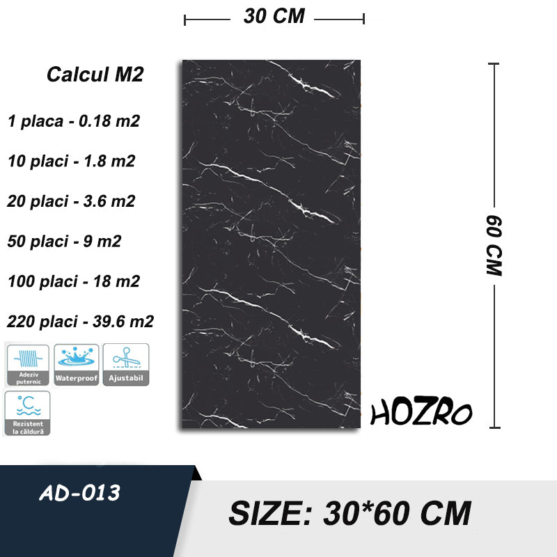 Tapet imitatie Marmura decorativa, autoadezive, model abstract, 30x60 cm, 250-13