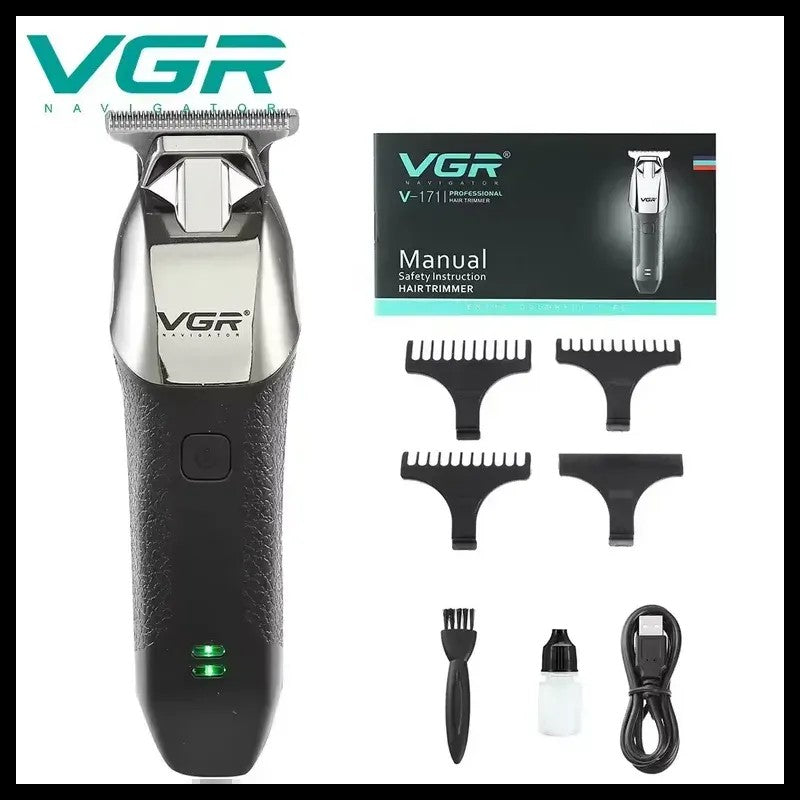 Mașină de Tuns VGR V-171 – Autonomie 240 min, USB, Lamă Inox, Negru/Argintiu BESTSELLS