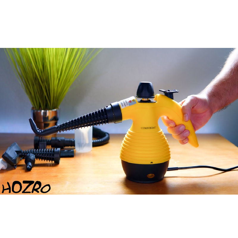 Aparat cu Aburi HOZRO, 1000W, Capacitate 250 ml, pentru Curatare, Degresare si Dezinfectare – Solutia Ideala pentru Toate Suprafetele, Galben HOZRO