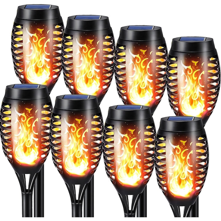 Set 2 Lămpi Solare Tip Torță cu Efect de Flacără – 52 cm, IP65, Negru BESTSELLS