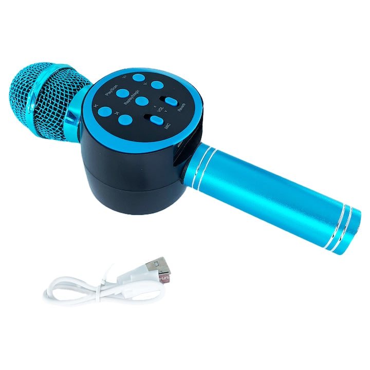 Microfon karaoke Disco V-11 Hozro, fara fir, cu Radio si Recorder, wireless sistem, profesional cu boxe si Bluetooth 4.1 HOZRO